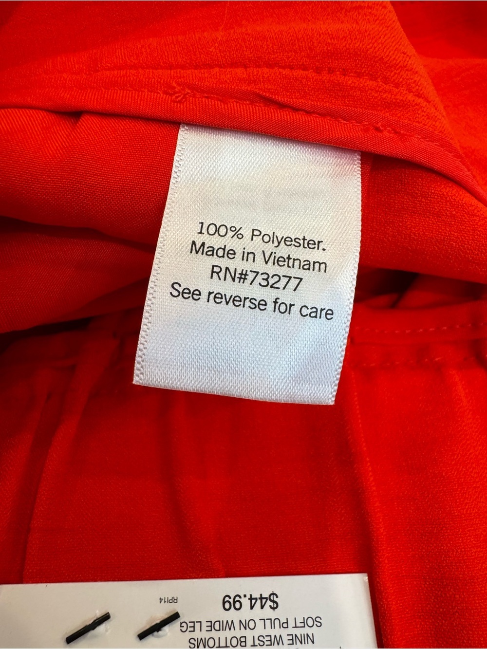 NWT Nine West Red Pull-On Wide Leg Pants XL Bright Red Office Career Culottes - Picture 5 of 10